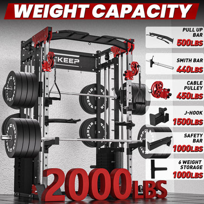 PMAX 5600 Home Gym Smith Machine - Integrated Weight System