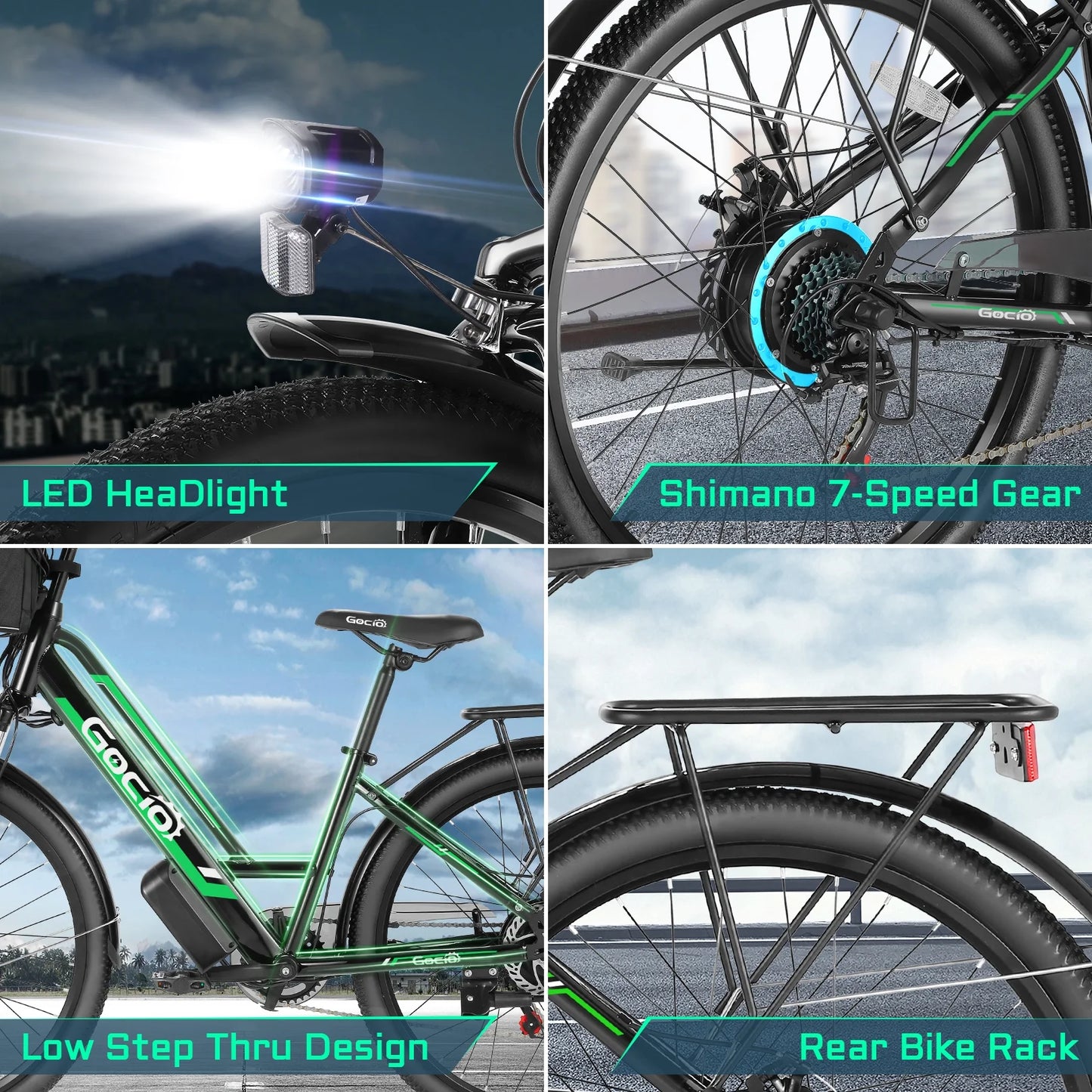 26" City Commuter Electric Bike for Adults, 750W Peak Motor, 48V 7.8Ah (374Wh) Removable Battery, 19.8 Mph 7-Speed Ebike, UL2849 Certified