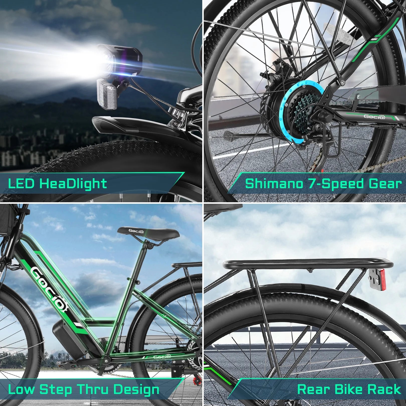 26" City Commuter Electric Bike for Adults, 750W Peak Motor, 48V 7.8Ah (374Wh) Removable Battery, 19.8 Mph 7-Speed Ebike, UL2849 Certified