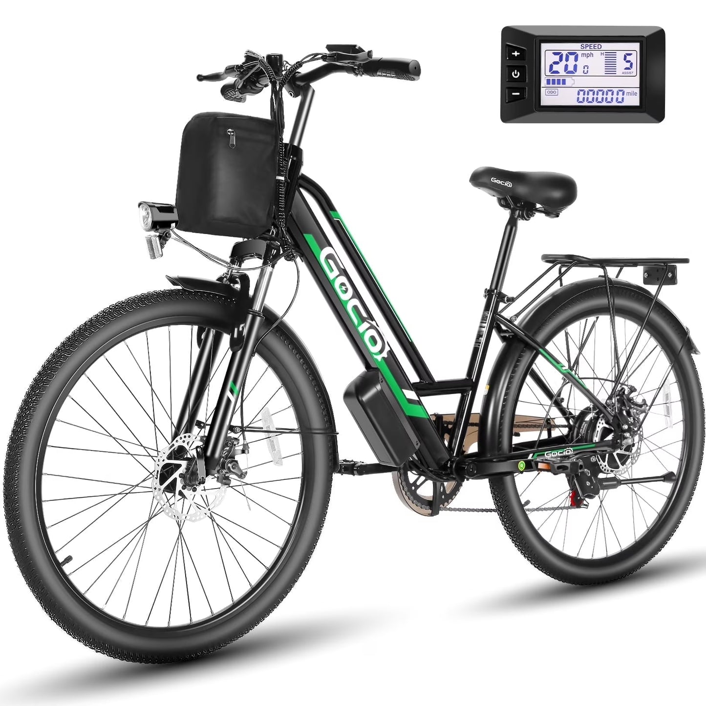26" City Commuter Electric Bike for Adults, 750W Peak Motor, 48V 7.8Ah (374Wh) Removable Battery, 19.8 Mph 7-Speed Ebike, UL2849 Certified