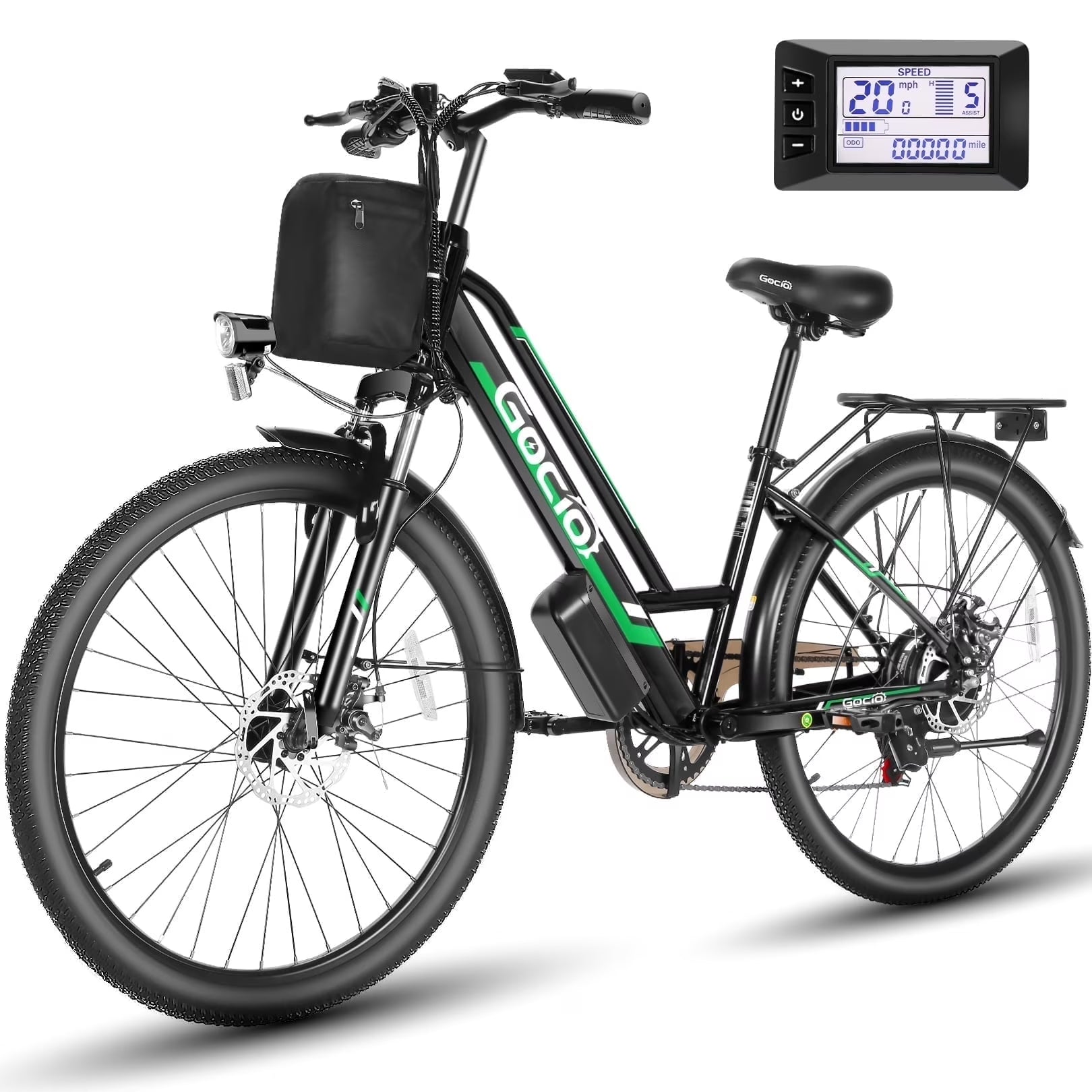 26" City Commuter Electric Bike for Adults, 750W Peak Motor, 48V 7.8Ah (374Wh) Removable Battery, 19.8 Mph 7-Speed Ebike, UL2849 Certified