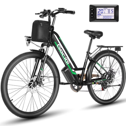26" City Commuter Electric Bike for Adults, 750W Peak Motor, 48V 7.8Ah (374Wh) Removable Battery, 19.8 Mph 7-Speed Ebike, UL2849 Certified